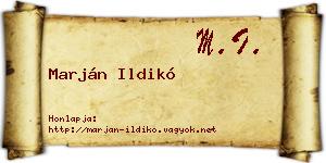 Marján Ildikó névjegykártya